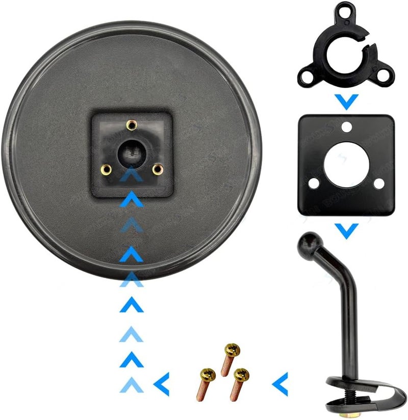 Boursin 5.7 Inch Convex Round Mirror Blind Spot For Isuzu Mitsubishi Fuso Truck Bus Atv Utv Tractor Room Adjustable Bracket 2 Pcs - Image 4